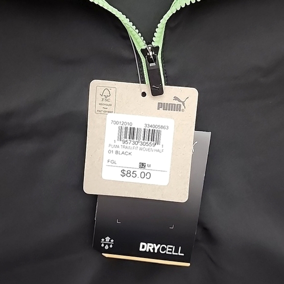 Puma Drycell Men's Black Lightweight Performance Jacket Windbreaker Sz M - Picture 7 of 13
